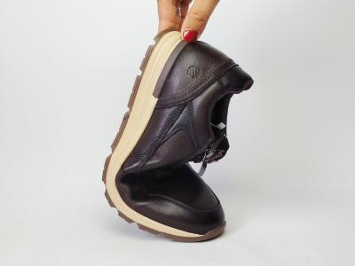 Basket homme cuir marron chic confortable destockage LONDONS LIFE 162677 à pas cher