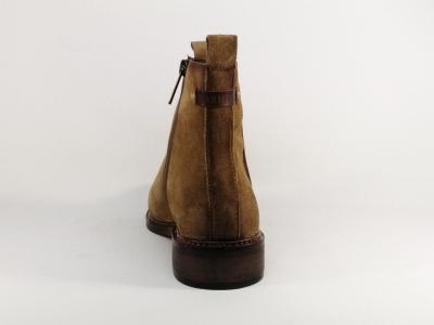 Bottines plates femme cuir nubuck taupe confortable et souple destockage CARMELA 160930 TAUPE