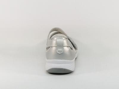 Chaussure été femme confortable babies cuir souple argent SWEET'R mapy