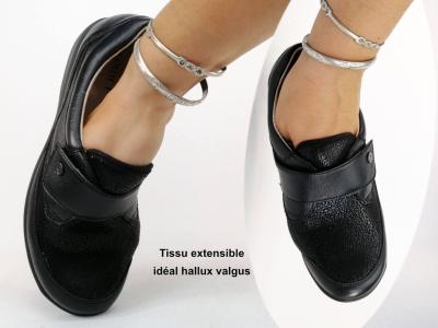 Chaussure hallux valgus femme pieds sensibles et larges cuir souple CAPRICE 24655 H