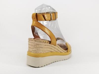 Sandale TAMARIS 28310 compensée cuir jaune pour femme