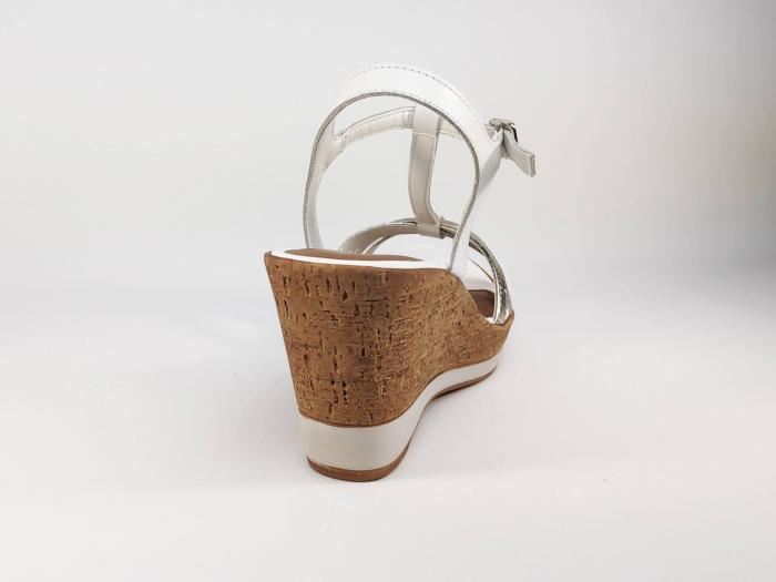 sandale compensée blanche