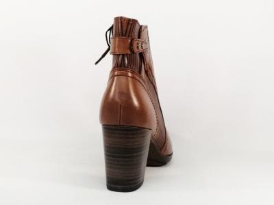 TAMARIS bottine à talon haut cuir camel chic femme 25331