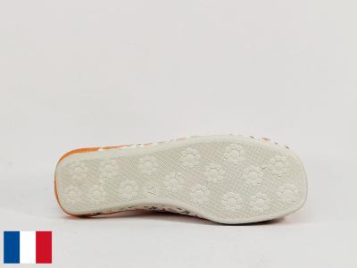 Chausson femme été coton toile pieds sensibles made in France BOSSI orleans pêches