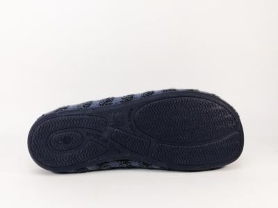 Chausson mule homme en laine bleue à pas cher CHIC & RELAX Biblio