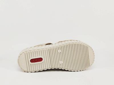 Sandale femme RIEKER 69276 pieds larges chic semelle confortable raphia à élastiques