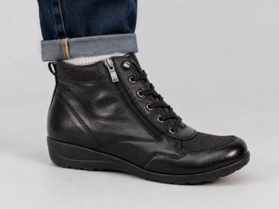 Bottines fourrées femme pieds larges confort hallux valgus CAPRICE 26258 double zip largeur H
