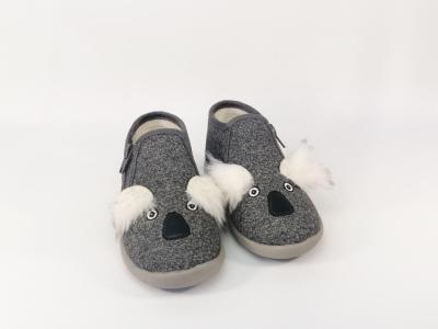 Chausson gris Koalazip en destockage LITTLE MARY pour enfant