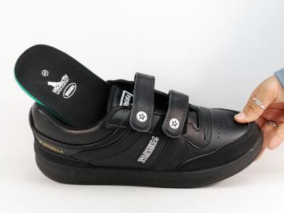 Basket homme grande taille noire confortable à velcro PAREDES DP101 à pas cher