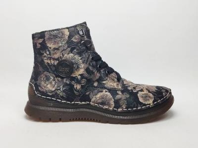 Boots fourrées femme fleuries originales et confortables RIEKER 53632 tendance