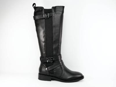 Botte femme en cuir noir de qualité CARMELA 67993 en destockage