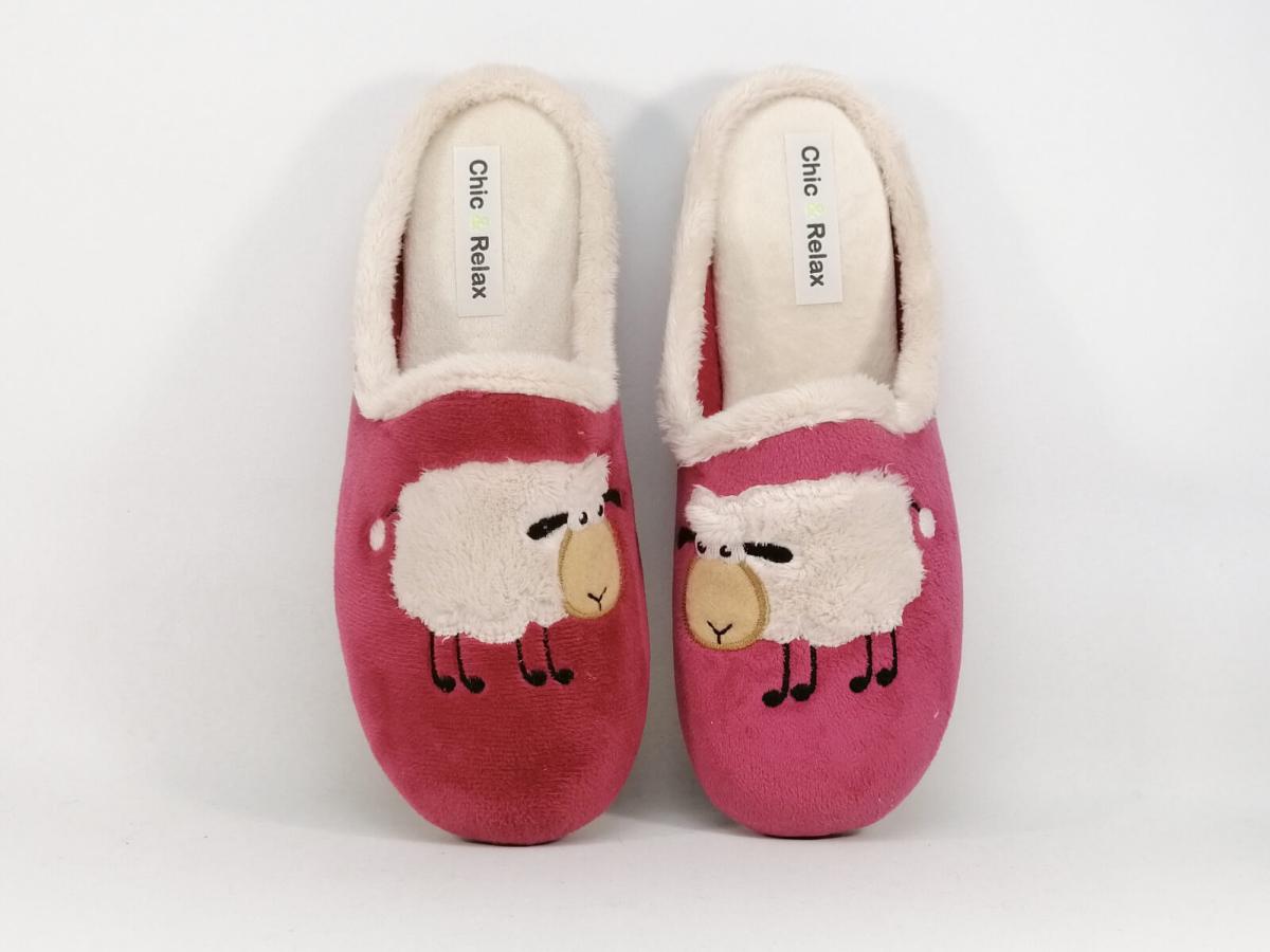 Chausson Mule Motif Mouton Femme I Pointure Plus
