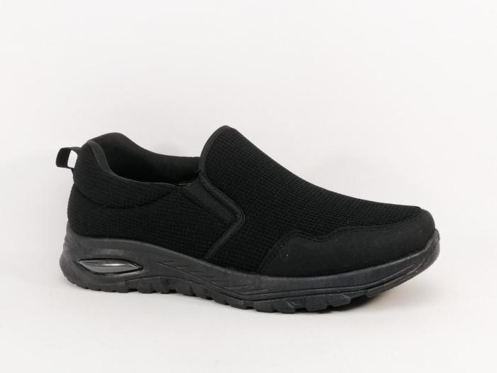 Chaussure sans lacets homme en toile noire à pas cher COMPLICES foxit souple