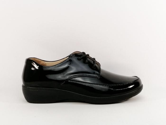 Derby femme vernis noir à pas cher souple et confortable intérieur cuir SWEET'R Colora