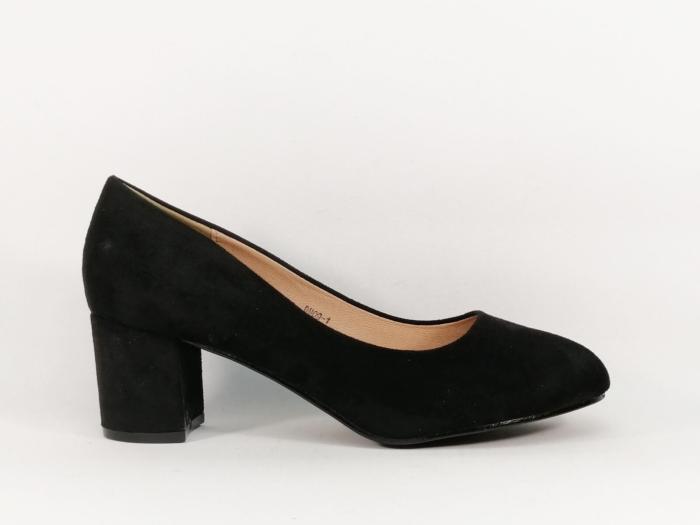 Escarpin noir femme chic à pas cher semelle cuir CINK ME DM09-1 grande pointure