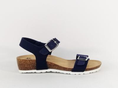 Sandale compensée femme semelle confort cuir marine à pas cher destockage MORAN'S jouty