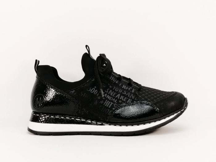 Sneakers confort à lacets RIEKER N3089 noir pour femme