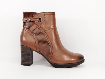 TAMARIS bottine à talon haut cuir camel chic femme 25331