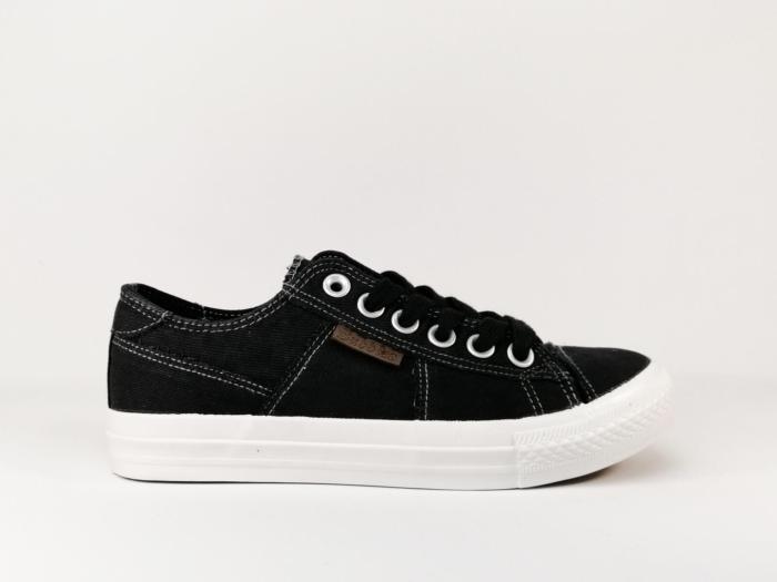 Tennis en toile noire à lacets BUBBLES Ratisse pour femme