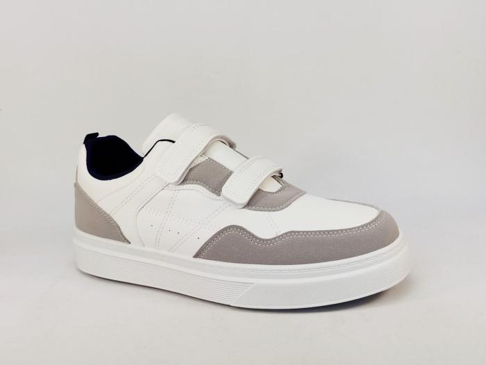 Basket blanche homme à scratch tendance confort ROUTE66 pimp à pas cher