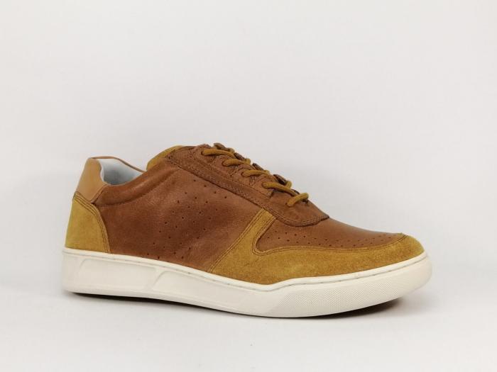 Basket homme cuir souple camel destockage CHEVIGNON snight confortable