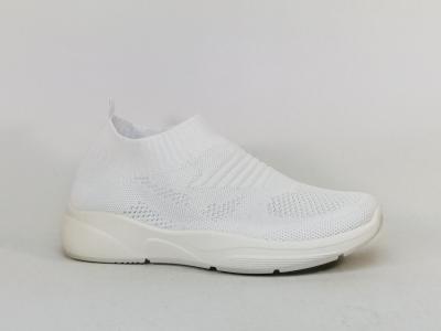 Basket sans lacets femme toile blanche souple et confortable SUREDELLE BG-20 à pas cher