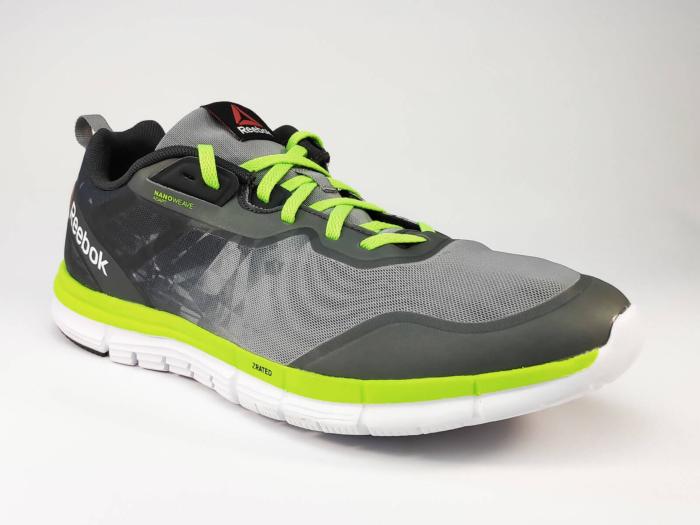 Chaussure de running gris/vert REEBOK à petit prix pour homme