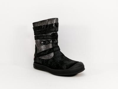 Botte fille tout cuir noir destockage GBB Nouria  pas cher