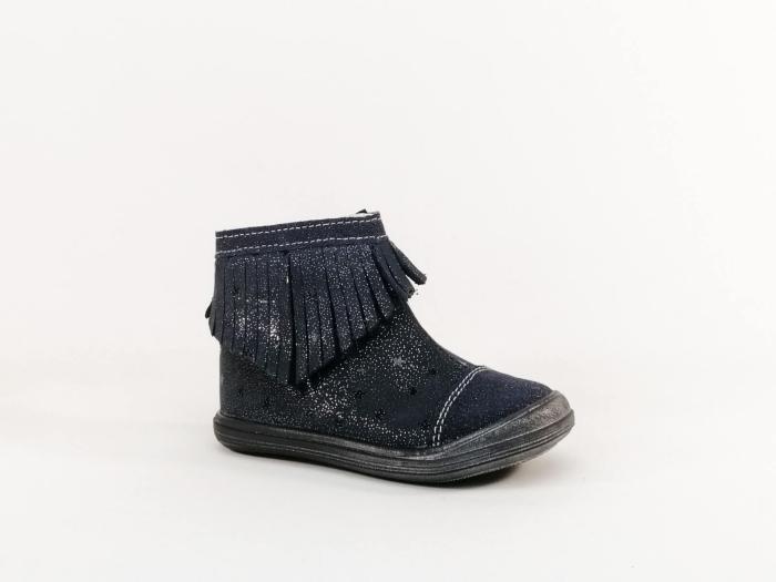 Bottine fille bébé cuir souple marine destockage BELLAMY vue fabrication FRANCE
