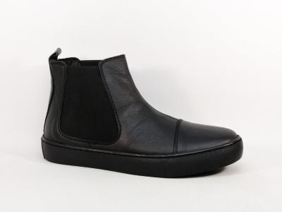 Bottines chelsea femme cuir confort noir souple destockage COTEMER evette pas cher