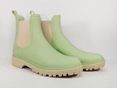 Bottines de pluie femme originales vert anis destockage MORAN'S xadette pas cher