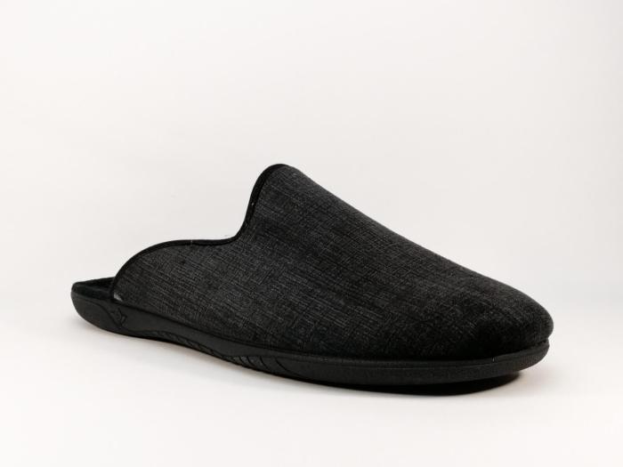 Chausson mule velours noir Grande taille Homme OUF ! Avesto