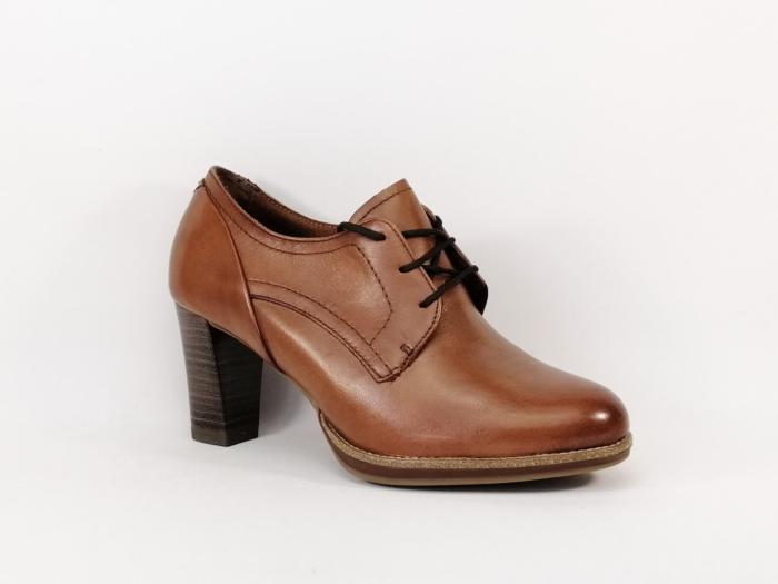 Derby à talon chic en cuir camel TAMARIS 23300 pour femme