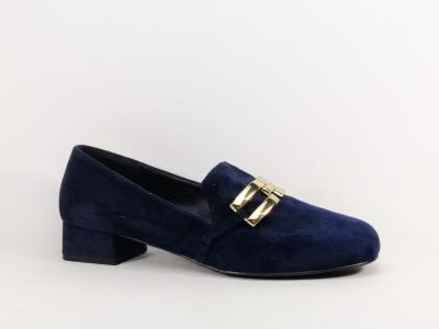 Mocassins femme grande taille marine  talon chic destockage ANDRES MACHADO AM5715  pas cher