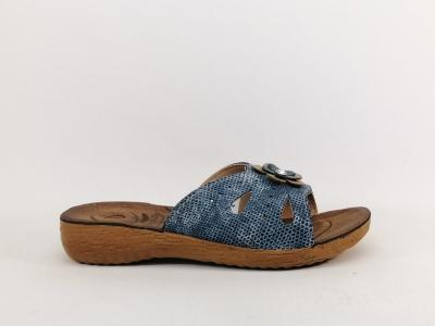 Mule compensée femme à pas cher RELAXITY Maddox bleu jean semelle anatomique