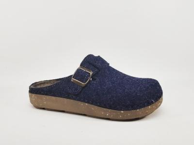 Sabot femme feutre recyclé bleu marine CHIC & RELAX OUF matin semelle confortable