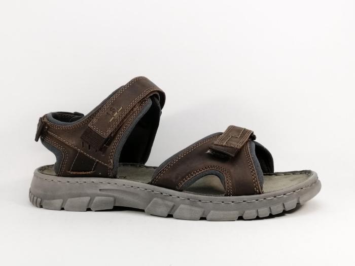 Sandale homme grande taille cuir marron destockage JOSEF SEIBEL brendan à pas cher