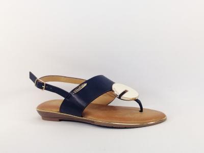 Sandale entre-doigt destockage DEES SHOES Mendioza marine pas cher femme