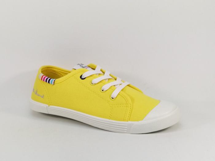 Tennis en toile jaune à pas cher LITTLE MARCEL en destockage marcial femme