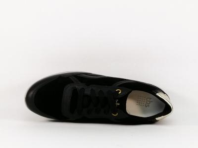 Basket noir femme TBS destockage timmings cuir chic et confortable à pas cher