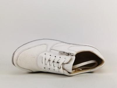 Basket femme pied large et sensible cuir blanc confortable largeur h CAPRICE 23718