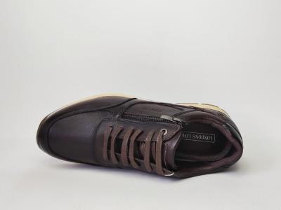 Basket homme cuir marron chic confortable destockage LONDONS LIFE 162677 à pas cher