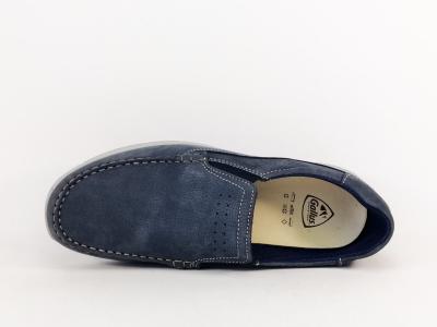 Chaussures homme sans lacets cuir bleu souple confortable destockage IMAC GALLUS lars