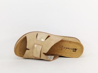 Mule compensée femme chic confortable semelle cuir doré à pas cher MORAN'S accru