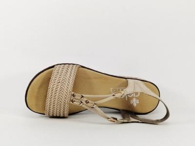 Sandale beige RIEKER V3662 très confortable pour femme