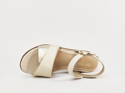 Sandale femme pieds larges TAMARIS COMFORT 88736 cuir beige chic confortable à scratch