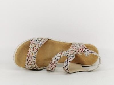 Sandale RIEKER 659C7 femme à scratch confortable tendance et souple cuir multicolore