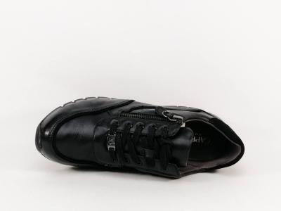 Sneakers confortable en cuir noir CAPRICE 23750 grande largeur H femme
