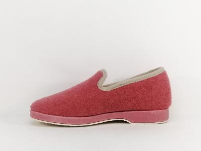 Chausson charentaise femme grande taille fourré laine SOCA 2520 rose fresa - Fabrication Espagne