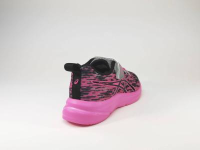 Chaussures de sport fillette rose/gris élastique et velcro ASICS Soulyte Ps